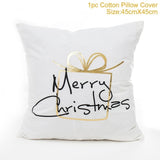 FENGRISE 45x45cm Cotton Linen Merry Christmas Cover Cushion Christmas Decor for Home Happy New Year Decor 2019 Navidad Xmas Gift