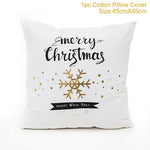 FENGRISE 45x45cm Cotton Linen Merry Christmas Cover Cushion Christmas Decor for Home Happy New Year Decor 2019 Navidad Xmas Gift