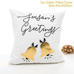 FENGRISE 45x45cm Cotton Linen Merry Christmas Cover Cushion Christmas Decor for Home Happy New Year Decor 2019 Navidad Xmas Gift