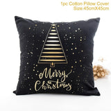 FENGRISE 45x45cm Cotton Linen Merry Christmas Cover Cushion Christmas Decor for Home Happy New Year Decor 2019 Navidad Xmas Gift