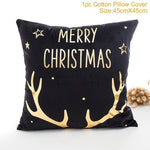 FENGRISE 45x45cm Cotton Linen Merry Christmas Cover Cushion Christmas Decor for Home Happy New Year Decor 2019 Navidad Xmas Gift