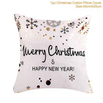 FENGRISE 45x45cm Cotton Linen Merry Christmas Cover Cushion Christmas Decor for Home Happy New Year Decor 2019 Navidad Xmas Gift