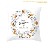 FENGRISE 45x45cm Cotton Linen Merry Christmas Cover Cushion Christmas Decor for Home Happy New Year Decor 2019 Navidad Xmas Gift