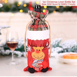 FENGRISE Santa Claus Wine Bottle Cover Christmas Decorations For Home 2019 Christmas Stocking Gift Navidad New Year's Decor 2020