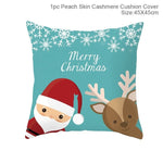 FENGRISE 45x45cm Cotton Linen Merry Christmas Cover Cushion Christmas Decor for Home Happy New Year Decor 2019 Navidad Xmas Gift