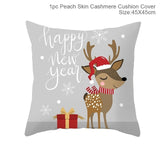 FENGRISE 45x45cm Cotton Linen Merry Christmas Cover Cushion Christmas Decor for Home Happy New Year Decor 2019 Navidad Xmas Gift