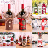 FENGRISE Santa Claus Wine Bottle Cover Christmas Decorations For Home 2019 Christmas Stocking Gift Navidad New Year's Decor 2020