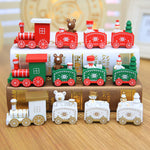 Christmas Train Painted Wooden Christmas Decoration