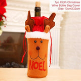 FENGRISE Santa Claus Wine Bottle Cover Christmas Decorations For Home 2019 Christmas Stocking Gift Navidad New Year's Decor 2020